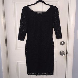 Eliza J Cocktail Dress, Black Lace Overlay Size 6